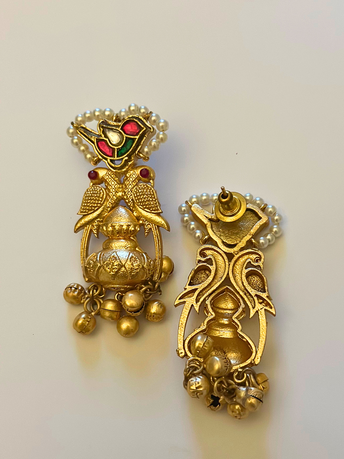 Paraksha Longchain Necklace set with Bell Accents and Earrings