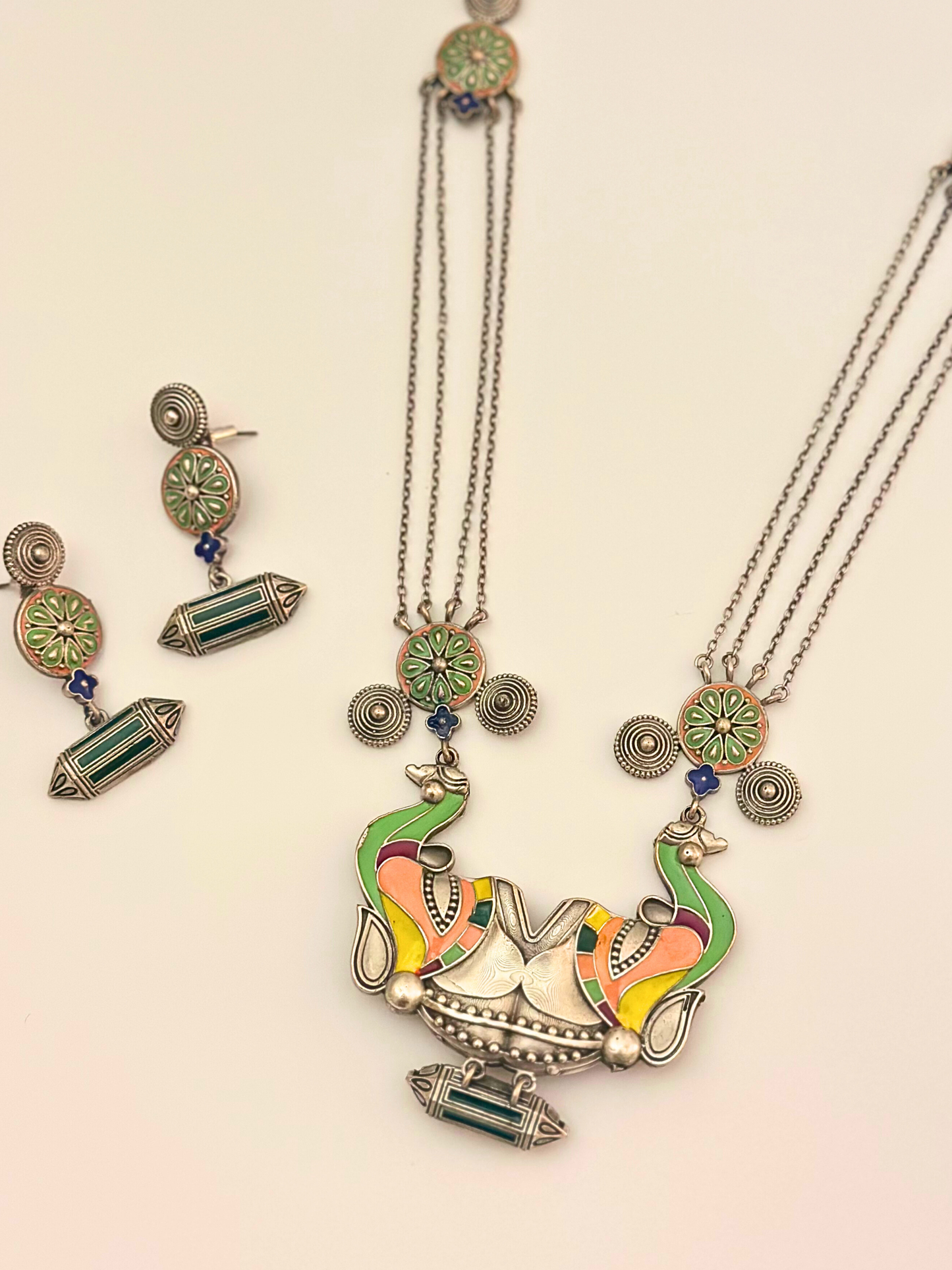Tribal Tusker Statement Necklace Set with Earrings