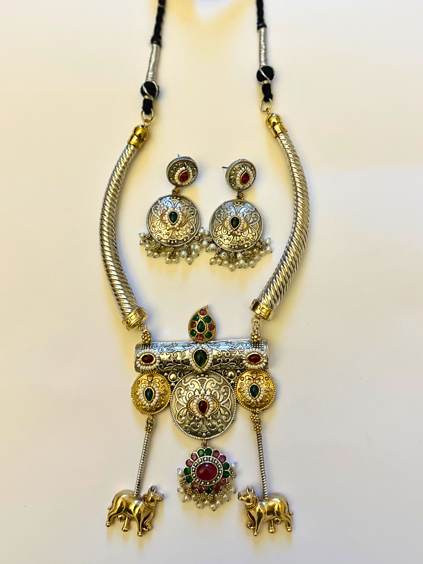 Mythra Statement Necklace Set with Earrings