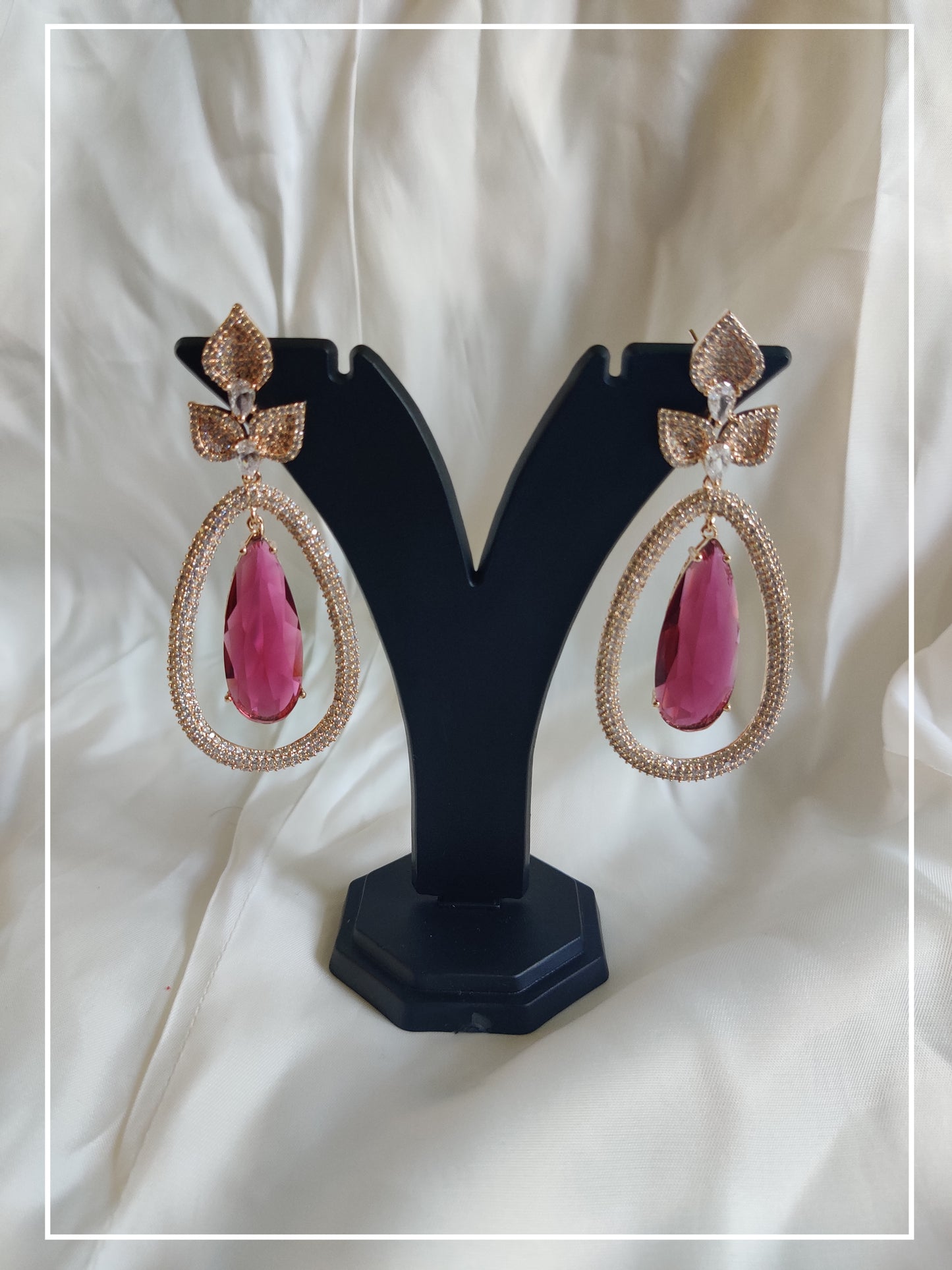 Red Oval AD Drop Earrings