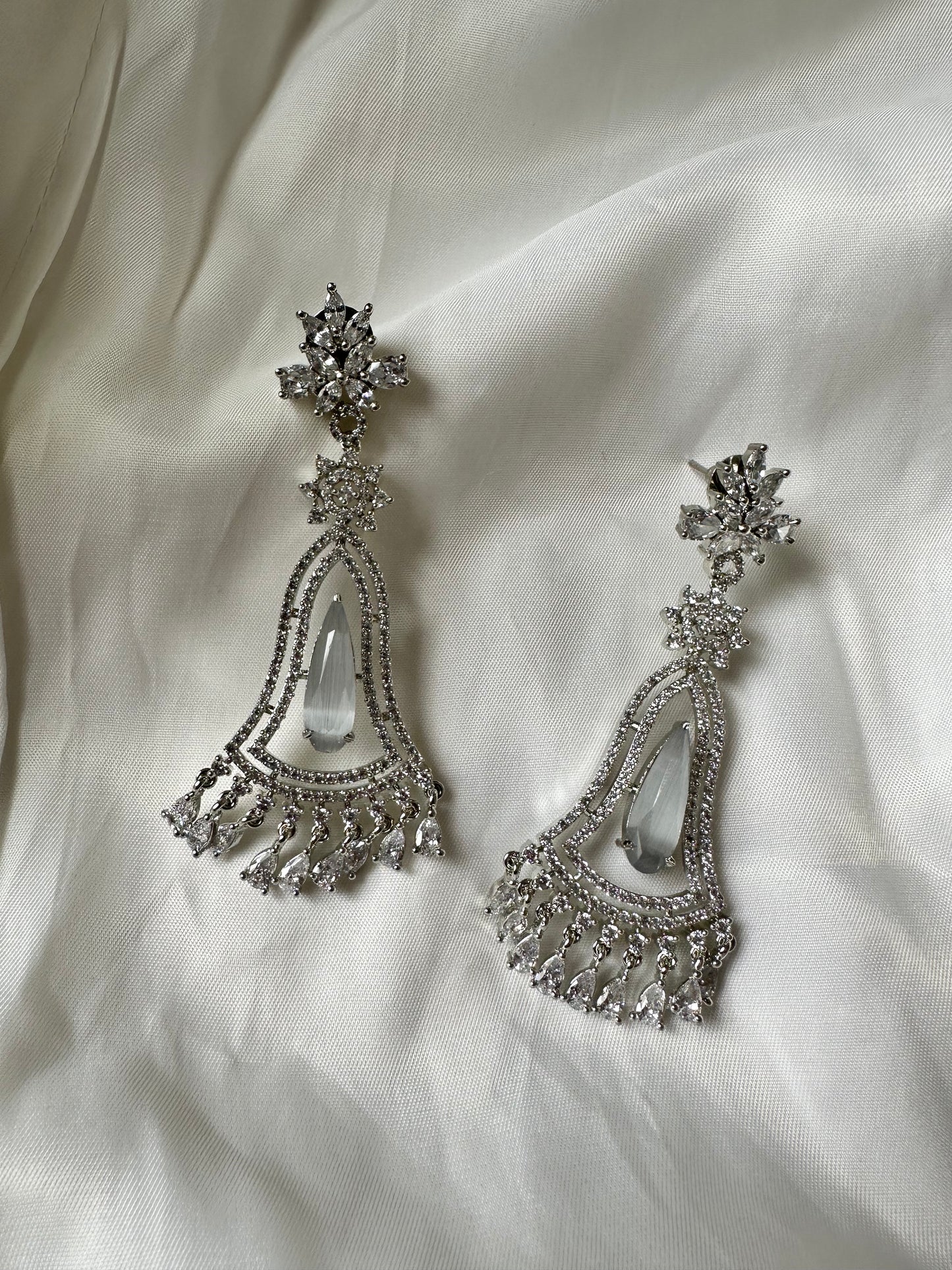 Grey Bell AD Drop Earrings