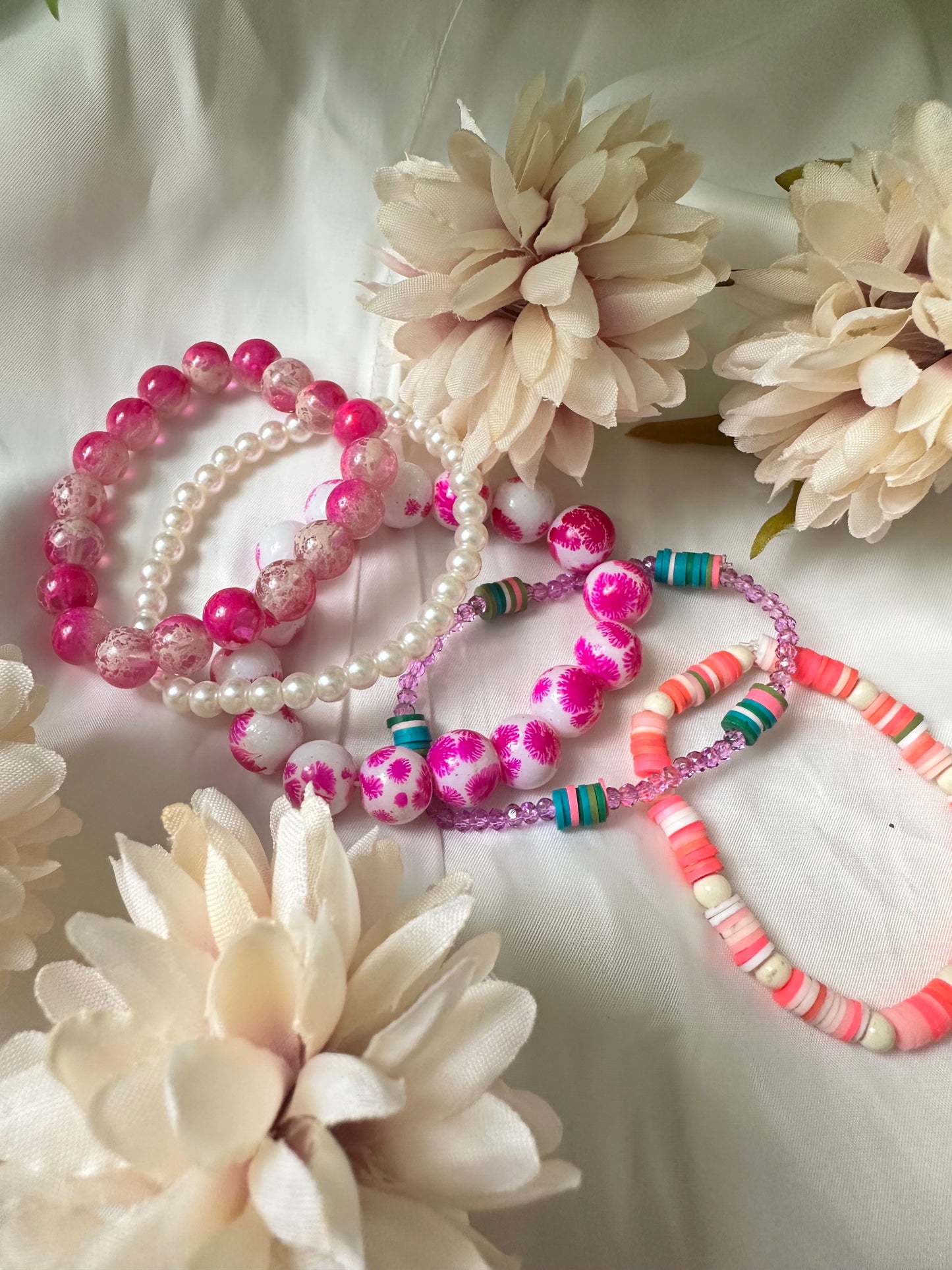 Pink Splash Ensemble Bracelet set of 5